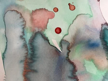 Abstract artwork created with watercolour